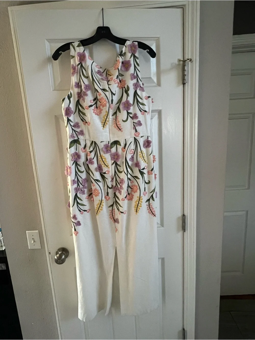 ANTONIO MELANI Cream Floral Embroidered Midi Dress